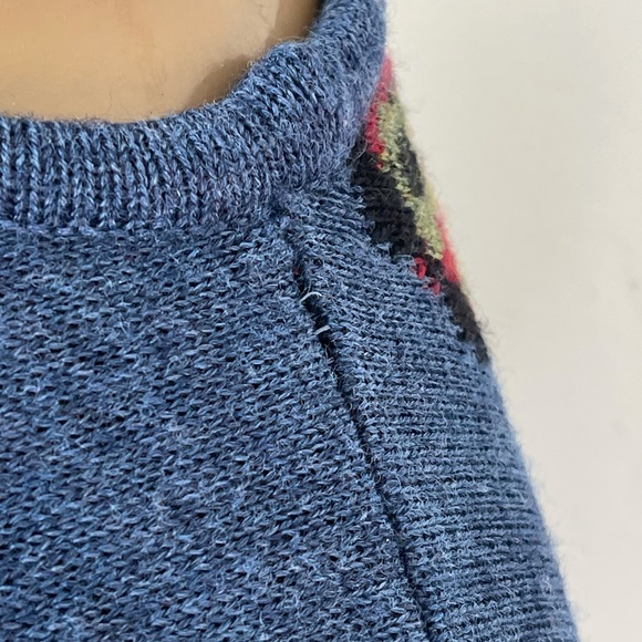 Oliver By Valentino Vintage Blue Paisley/Floral Unisex Sweater Size Large - Picture 14 of 15